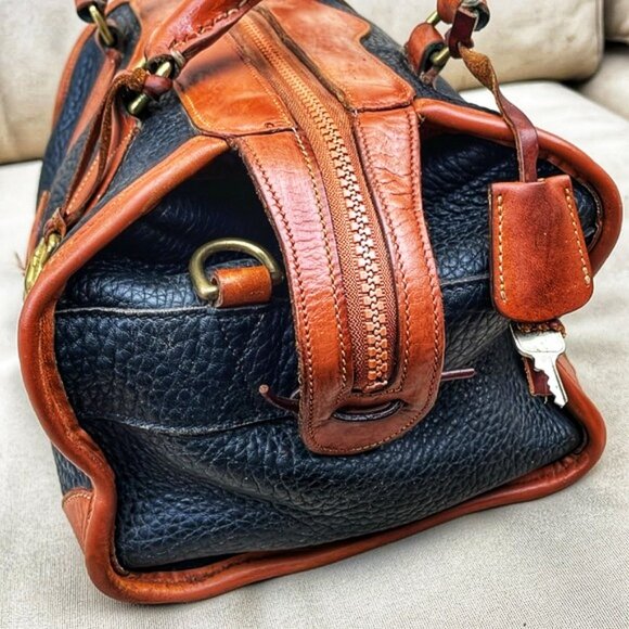 Dooney and Bourke Vintage 1981 Black & Brown Leather Satchel Bag - Picture 2 of 3